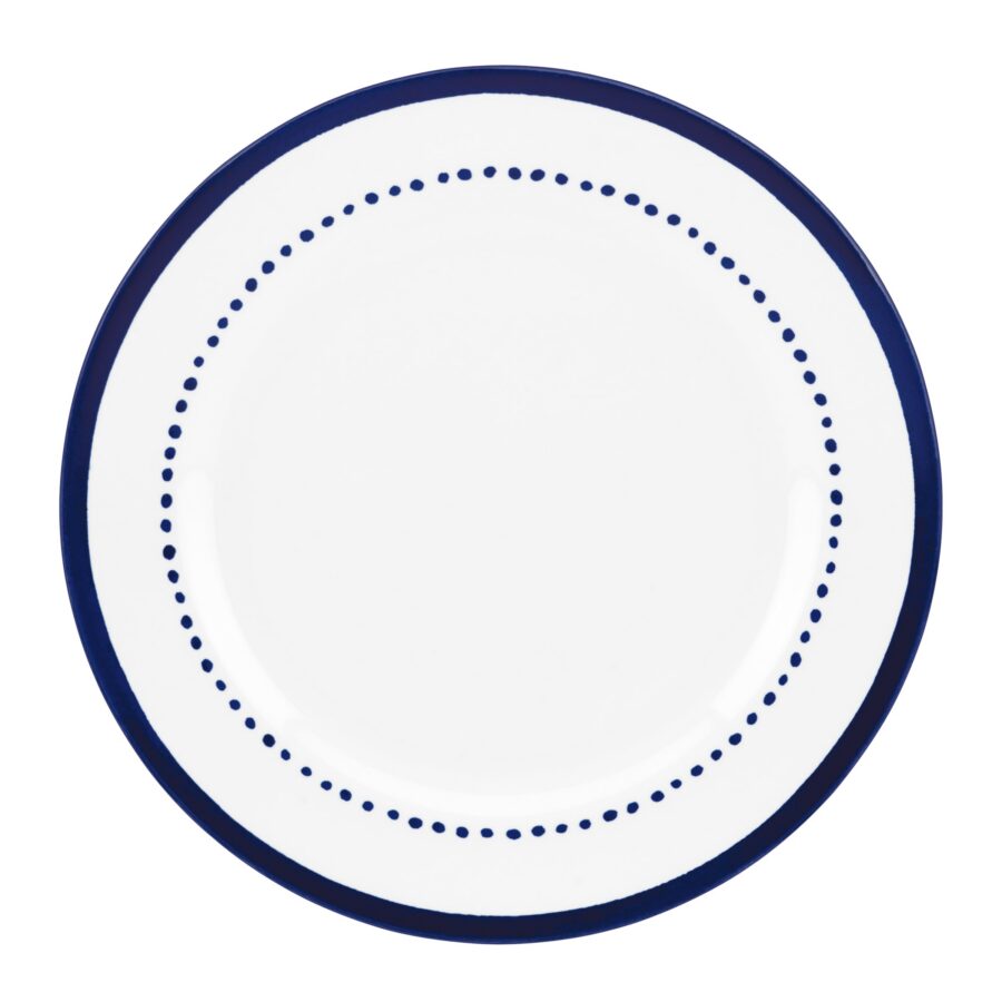 Blue Accent Porcelain Dinner Plate - West Style