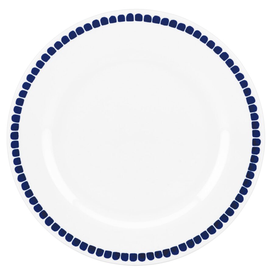 Blue Accent Porcelain Dinner Plate - North Style