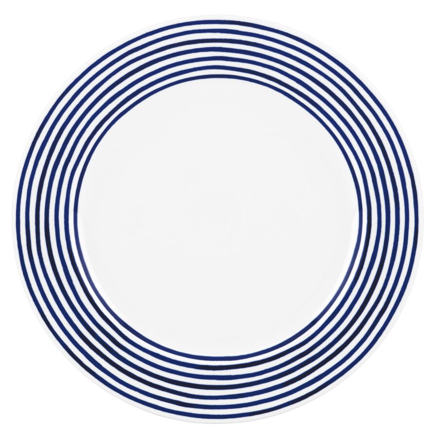 Blue Accent Porcelain Dinner Plate - East Style