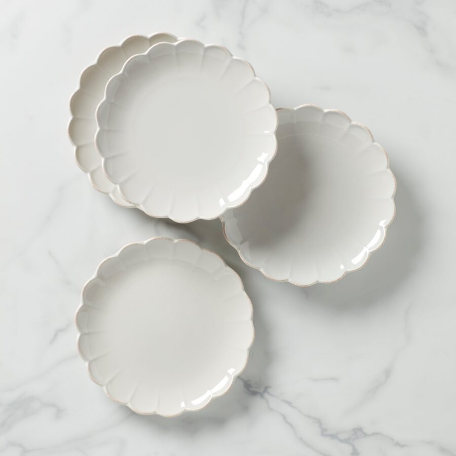 Ruffled Country Stoneware Accent Plates - Set of 4