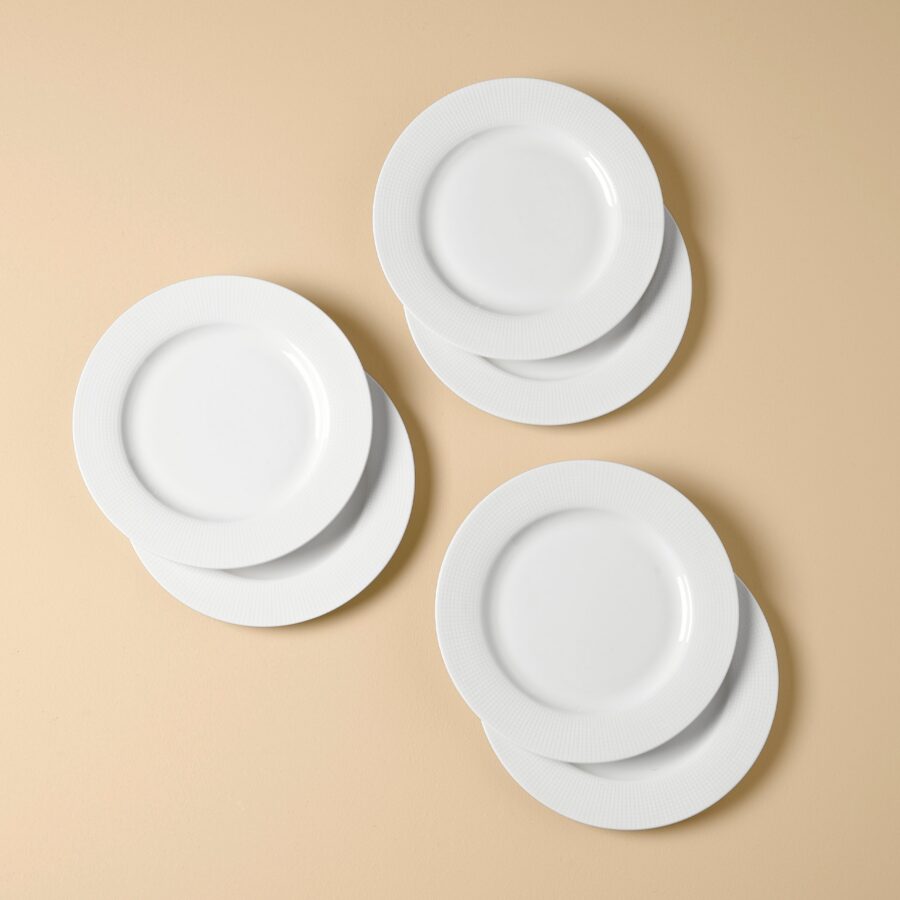 Classic White Bone China Accent Plates - Set of 6
