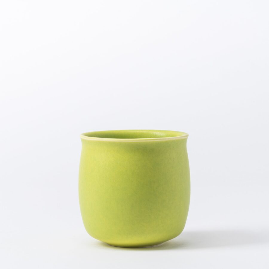 Set of 2 Medium Spring Apple Cups - Rounded Ceramic Tumblers