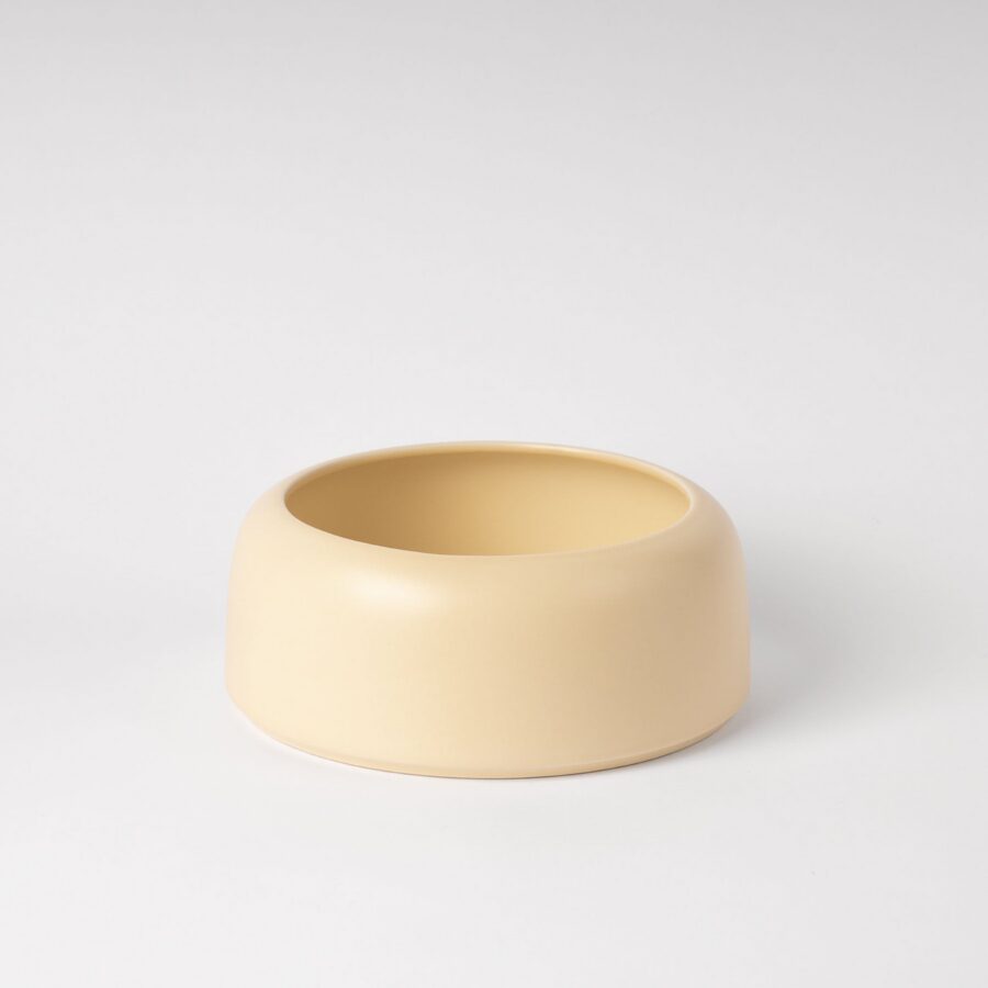 Soft Yellow Rounded Rim Decorative Bowl